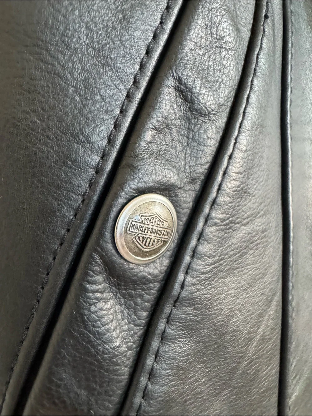 Harley-Davidson Women's Black Genuine Leather Motorcycle Vest USA Made Large